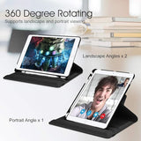 Fintie Rotating Case for iPad 9th Gen (2021) / 8th Gen (2020) / 7th Gen (2019) 10.2 inch - 360 Degree Auto Wake/Sleep, Black - Top-Down View