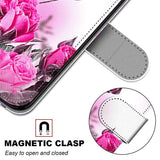 Case Compatible with Samsung Galaxy Xcover 5 Case Magnetic Card Slots Creative Rose Flower Pattern Case Coque_max