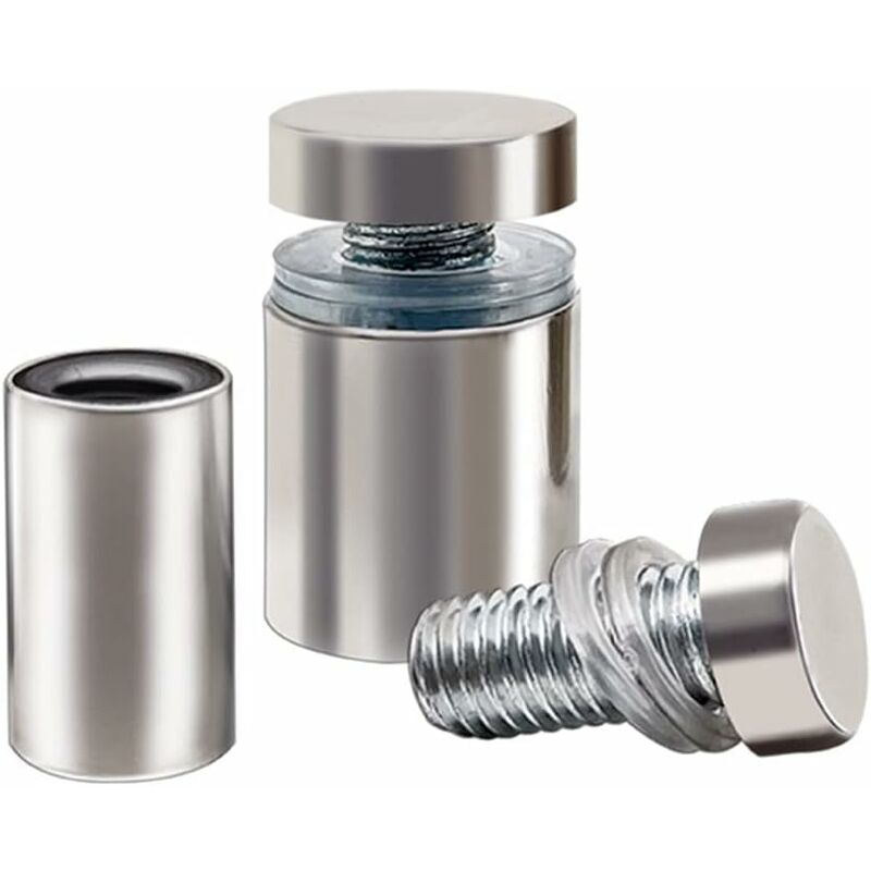 20x Spacer Screws, Glass Advertising Axis Spacer Bolt Fix Glass Advertising Spacer, Stainless Steel, 12X40mm, with Screw Mounting Accessories