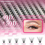 Individual False Eyelashes, Pre-made Cluster Lashes, Eyelash Extension Kit with D-curl for Beginners (30+40+50D)_tfrf