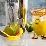 Mango Slicer, Split & Core Mangoes, Non-Slip Handles, Stainless Steel Blade, Slicer, Black-Yellow_yux - 45-Degree Angle