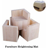 4-pack Furniture Risers Wooden Furniture Risers, Desk and Bed Risers Furniture Lifting Feet Legs up to for Desk Table Bed (Size: 5x5x5cm).. - 45-Degree Angle