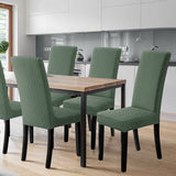 Chair Covers, 4 Pieces Chair Covers, Stretch Dining Chair Covers, Universal Washable Removable Cover (Green) - Front View