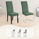 Chair Covers, 4 Pieces Chair Covers, Stretch Dining Chair Covers, Universal Washable Removable Cover (Green) - Top-Down View