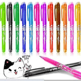 12-pack Erasable Gel Ink Pens - Erasable for precise writing - Top-Down View