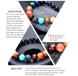 Solar System Bracelet for Men and Women, Universe Galaxy Eight Planets Guardian Star Natural Stone Beads Bracelet Gift Eight Planets 1—yux Eight Planets 1 - Front View