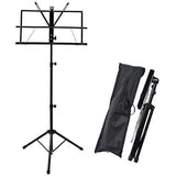 {CA}Adjustable Music Stand, Portable Foldable Metal Stand with Carrying Bag, Lightweight for Storage or Travel, Black