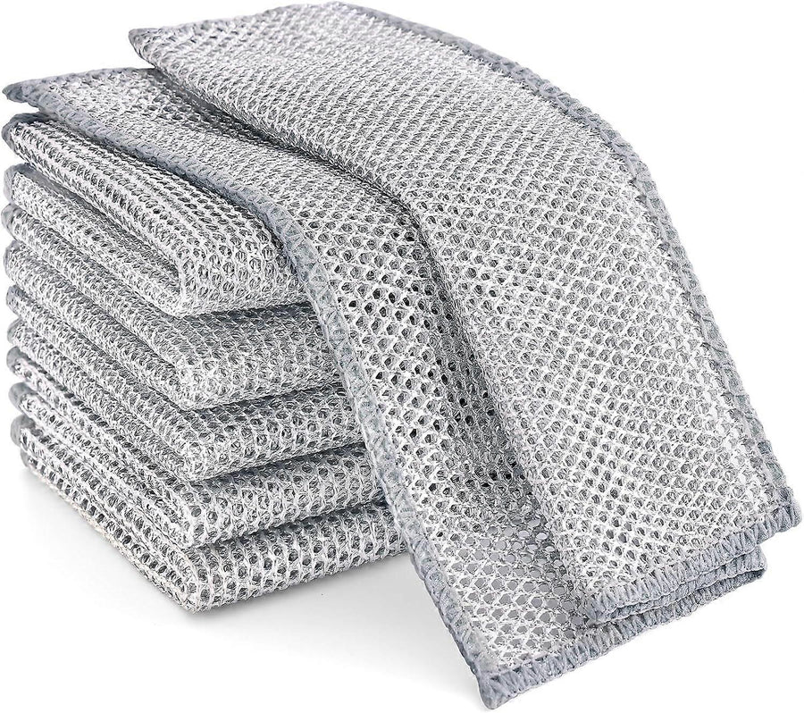 2025 Latest Model 6-Pack Multifunctional Steel Wire Dish Cloths, Double Layer