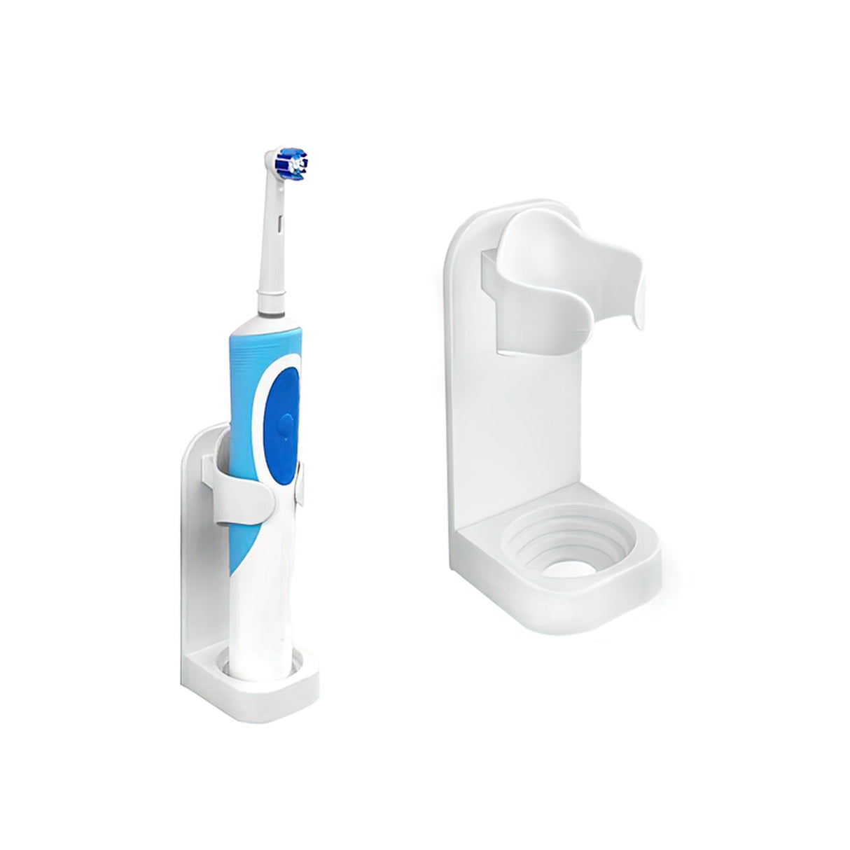 2-pack - Wall-mounted toothbrush holder for electric toothbrushes White white