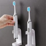 2-pack - Wall-mounted toothbrush holder for electric toothbrushes White white - Front View