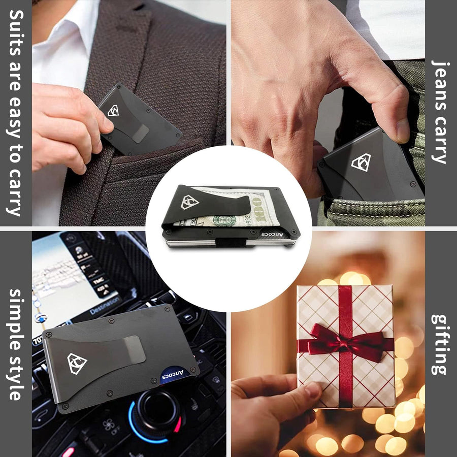 Credit Card Holder with Metal Wallet Storage Pouch_max