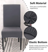 Chair Covers Set of 4 or 6, Stretch Removable Washable Chair Covers Decoration Slipcovers Seat Covers for Hotel grey-tfrf grey 6pcs