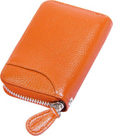 Credit Card Holder RFID Blocking Wallets Thin Mini Bag for Travel Card Case & Money Organizers Cash Envelope Wallet for Women Gift_yux Orange