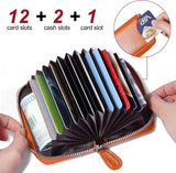 Credit Card Holder RFID Blocking Wallets Thin Mini Bag for Travel Card Case & Money Organizers Cash Envelope Wallet for Women Gift_yux Orange