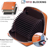 Credit Card Holder RFID Blocking Wallets Thin Mini Bag for Travel Card Case & Money Organizers Cash Envelope Wallet for Women Gift_yux Orange
