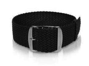 Perlon bracelet 16/18/20 mm XL Black Black 16mm