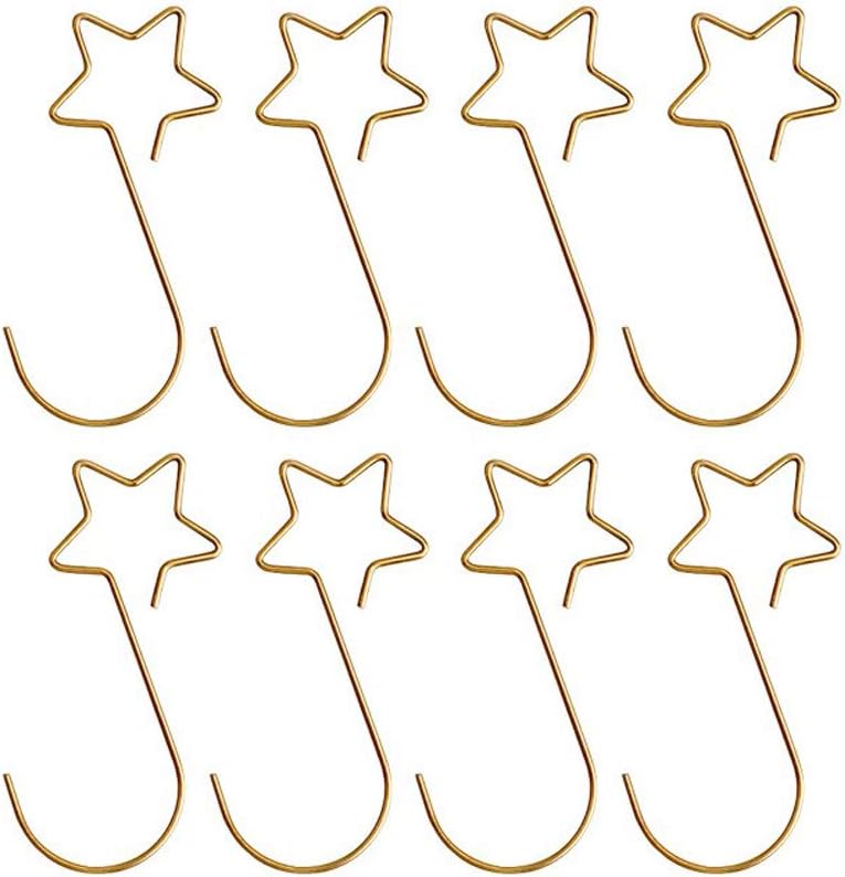 100 Christmas tree baubles hooks for decoration - Gold star