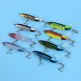 8pcs Whopper Plopper 11cm 15g Floating Popper Fishing Lure Artificial Hard Bait Wobbler Rotating Ta - Top-Down View