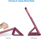 Case for iPad (A16) 11th/10th Generation (2025/2022), Slim Stand Hard Back Cover Auto Wake/Sleep Function (Burgundy) - 45-Degree Angle