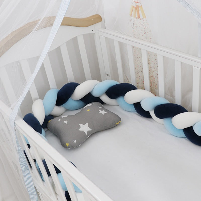 Baby rotating bed snake, bed cover decoration, handmade three-strand braid Light gray Light gray 1 meter