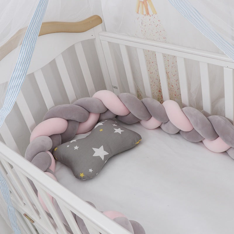 Baby rotating bed snake, bed cover decoration, handmade three-strand braid Light gray Light gray 1 meter
