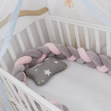 Baby rotating bed snake, bed cover decoration, handmade three-strand braid Light gray Light gray 1 meter - Side View