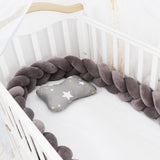 Baby rotating bed snake, bed cover decoration, handmade three-strand braid Light gray Light gray 1 meter - Top-Down View