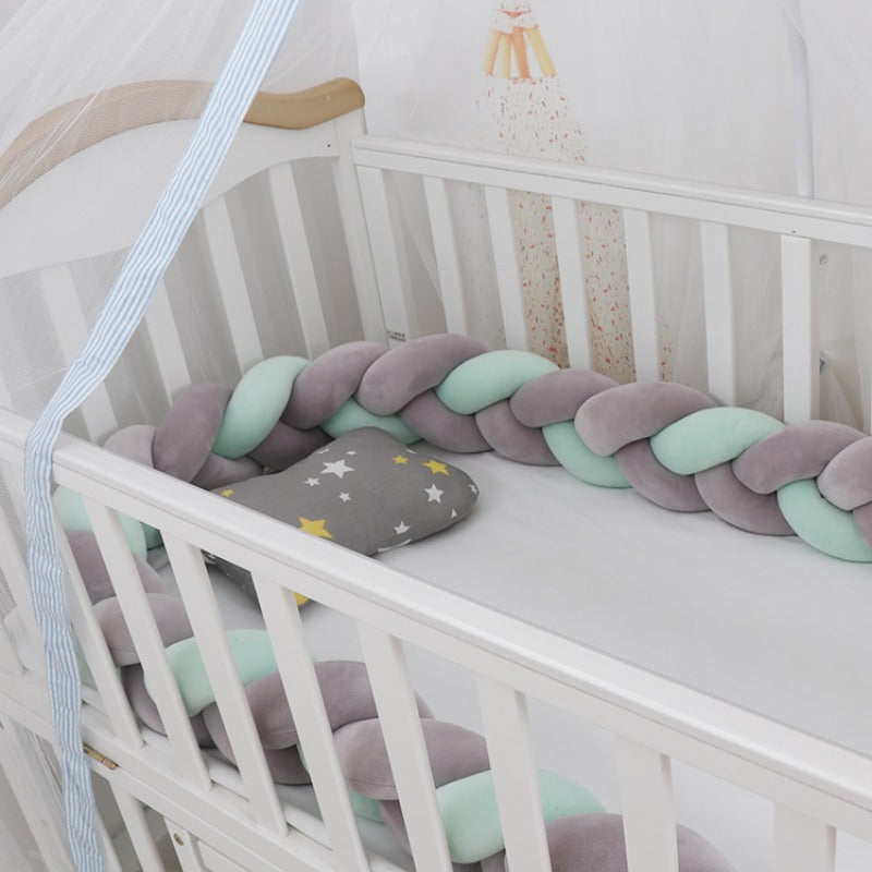 Baby rotating bed snake, bed cover decoration, handmade three-strand braid Light gray Light gray 1 meter
