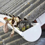 Set of 4 downpipe covers, gutter covers 145 x 11 cm - Brand - Black - Top-Down View