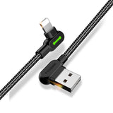 McDodo CA-4673 Angled Lightning cable, LED, 2A, 1.8m, black_max 20 - Top-Down View