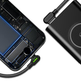 McDodo CA-4673 Angled Lightning cable, LED, 2A, 1.8m, black_max 20 - Close-Up Angle