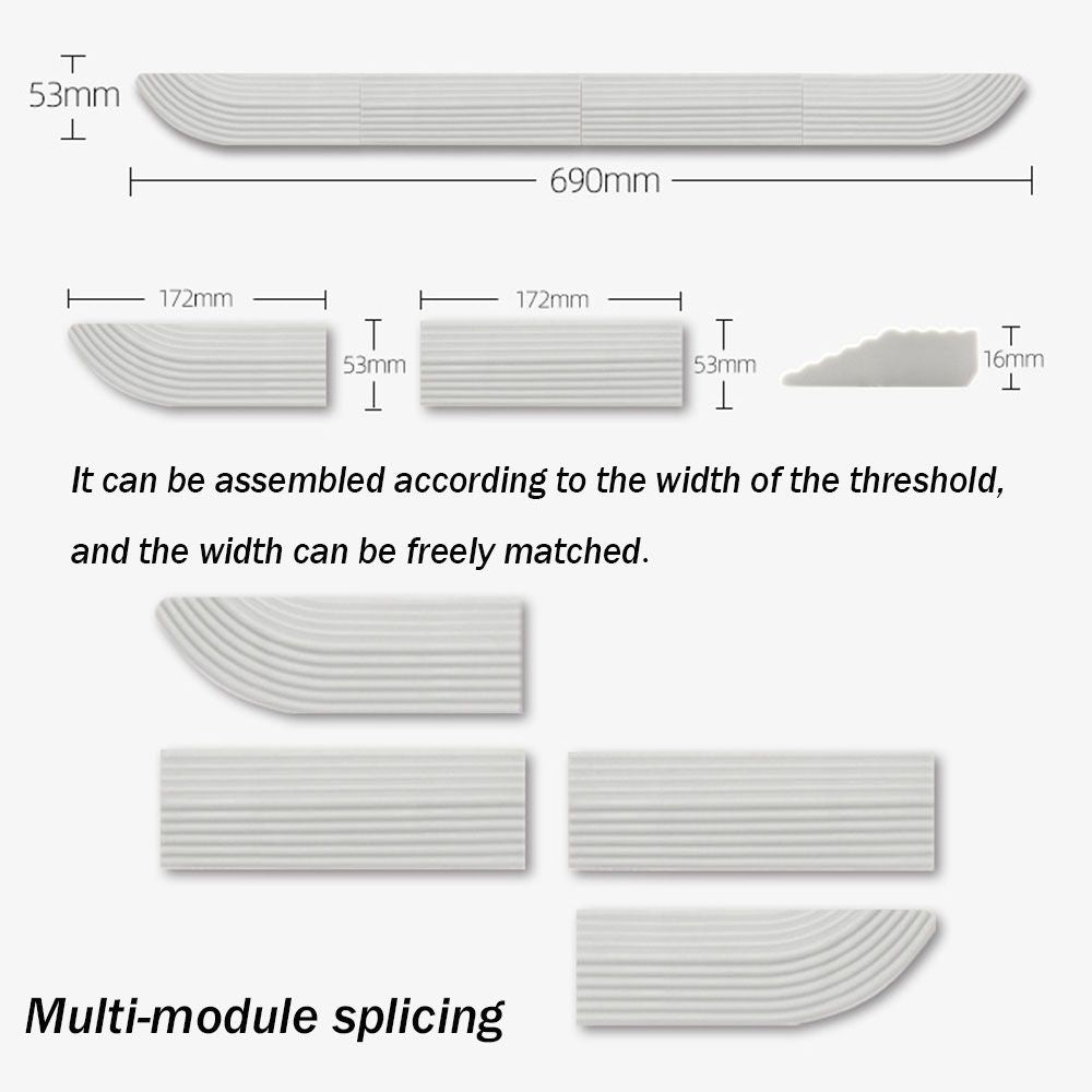 Replacement ramp for robot vacuum cleaner, threshold ramp for doors, gray