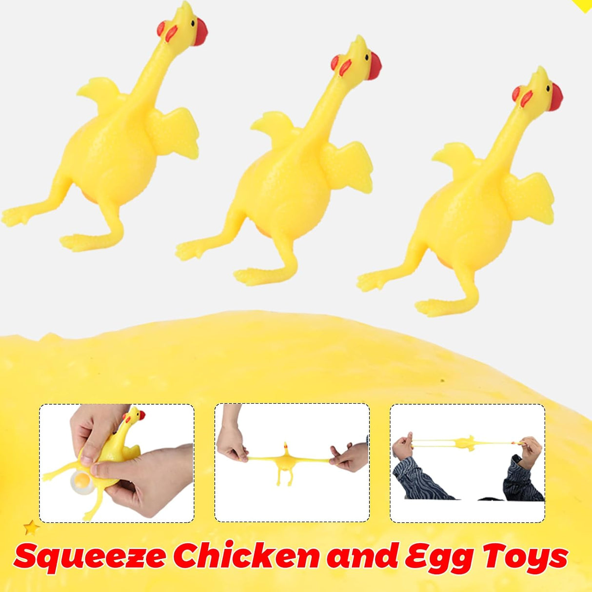 Laying Hens, creative toys, jokes, squeeze toy laying hen, ventilation chicken key chains, ventilation, stress relief, trick-yux