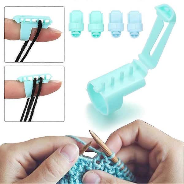 4pcs Yarn Guide Finger Holder Knitting Thimble Tool Plastic Yarn Guide Separated Yarns