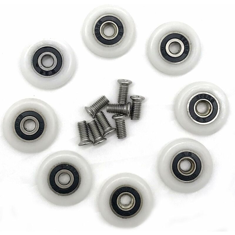 Set of 8 Replacement Shower Door Rollers Wheels 23mm Diameter