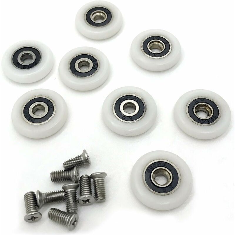 Set of 8 Replacement Shower Door Rollers Wheels 23mm Diameter