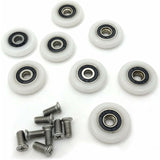 Set of 8 Replacement Shower Door Rollers Wheels 23mm Diameter - 45-Degree Angle
