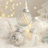 Set of 25 white Christmas tree balls - Christmas tree decoration -—max - Side View