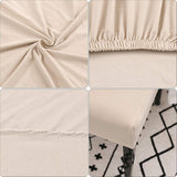 Dining Room Chair Covers, Set of 4 or 6, Stretchy, Removable, Washable, Chair Covers, Decorative Protectors, Seat Covers for Hotel Beige-tfrf Beige 6pcs - 45-Degree Angle