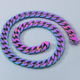 Necklace for Men 50/60CM 316L Stainless Steel 15MM Width Curb Cuban Link Chains On Neck Jewelry Men's Necklace Accessories (Multicolor, 50CM)