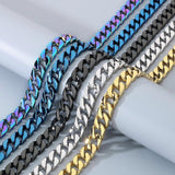 Necklace for Men 50/60CM 316L Stainless Steel 15MM Width Curb Cuban Link Chains On Neck Jewelry Men's Necklace Accessories (Multicolor, 50CM)