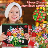 2025 Flower Bouquet Building Blocks Christmas Advent Calendar 24 Days-XY- Sunflower