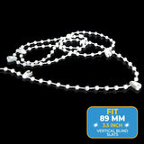 Bottom chain for vertical blinds for 89 mm slats, 20 meters, 200 clips—yux - Front View