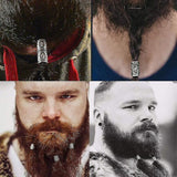 Kryc 80 Rune Beads Set With 300 Rubber Bands, Viking Beard Beads, Antique DIY Hair And Beard Beads, Nordic Hair Jewelry, Braided Bracelet, Pendant - Side View