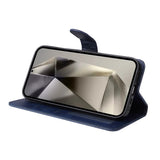 SKALO Samsung S25 Ultra PU Leather Wallet Case - Multiple Colors Blue_max Blue - Top-Down View