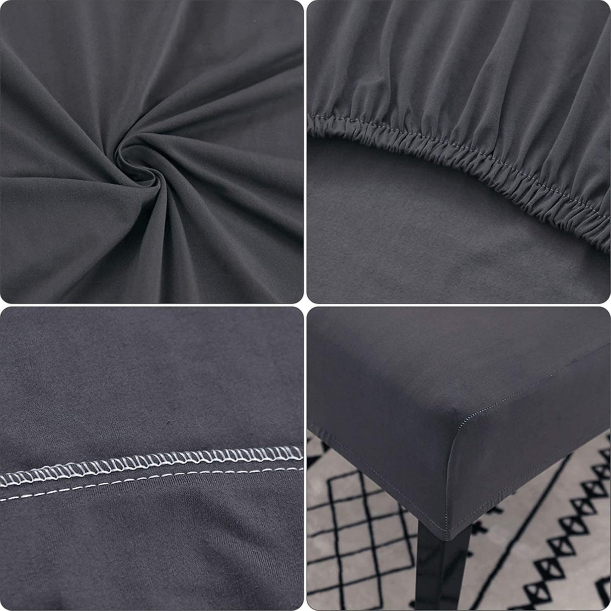 Chair Covers Set of 4 or 6, Stretch Removable Washable Chair Covers Decoration Protection Seat Covers for Hotel grey-tfrf grey 4pcs