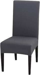 Chair Covers Set of 4 or 6, Stretch Removable Washable Chair Covers Decoration Protection Seat Covers for Hotel grey-tfrf grey 4pcs - 45-Degree Angle