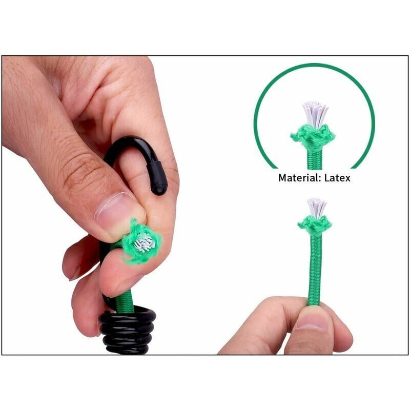16 Pieces Rubber Straps with Hooks, Tent Rubber Hook, Camping Tent Hook Rubber Strap, for Camping, Tarpaulins, Awnings, Tents--Green