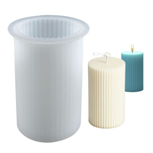 Halloween Deals DIY Silicone Candle Mold Ribbed Candle White White