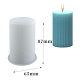 Halloween Deals DIY Silicone Candle Mold Ribbed Candle White White - Side View